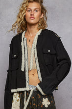 POL Balloon Sleeve Hoodie Jacket In Double Gauze - Black, Natural or Off White