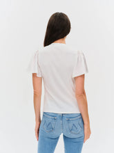 SIXFIFTY MAREN | RIBBED BUTTON DOWN FLUTTER SLEEVE - BLACK, NAVY OR WHITE