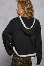 POL Balloon Sleeve Hoodie Jacket In Double Gauze - Black, Natural or Off White