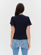 SIXFIFTY MAREN | RIBBED BUTTON DOWN FLUTTER SLEEVE - BLACK, NAVY OR WHITE