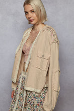 POL Balloon Sleeve Hoodie Jacket In Double Gauze - Black, Natural or Off White