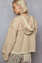 POL Balloon Sleeve Hoodie Jacket In Double Gauze - Black, Natural or Off White