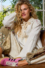 POL Balloon Sleeve Hoodie Jacket In Double Gauze - Black, Natural or Off White