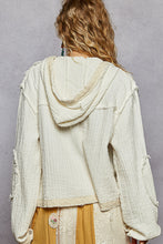 POL Balloon Sleeve Hoodie Jacket In Double Gauze - Black, Natural or Off White