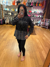 Color Block Mixed Jacket - Washed Black