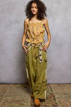 POL relaxed fit in twill with trim detail pointed solid pattern pants - Denim or Khaki Olive