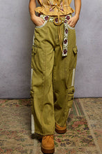 POL relaxed fit in twill with trim detail pointed solid pattern pants - Denim or Khaki Olive