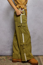 POL relaxed fit in twill with trim detail pointed solid pattern pants - Denim or Khaki Olive