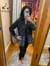 Color Block Mixed Jacket - Washed Black