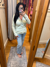 Washed Thermal Hoodie Top - Washed Pistachio or Lavender Pink
