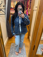 Metallic Washed Denim Jacket - Denim Blue/Pearl or Grey/Pearl