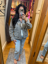 Metallic Washed Denim Jacket - Denim Blue/Pearl or Grey/Pearl