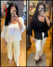 Leaf Pattern Cardigan - Black or White