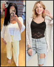 Leaf Pattern Cardigan - Black or White