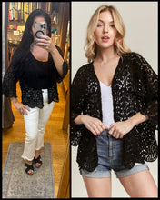 Leaf Pattern Cardigan - Black or White