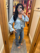 Denim Tie Front Top