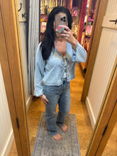 Denim Tie Front Top