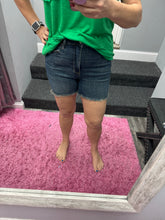Judy Blue Tummy Control Fray Hem & Shield Back Pockets Shorts
