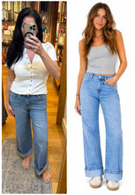 1822 Denim 30"- 27'' Slim Wide Leg Jean W/ Side Panel In Kitty Hawk