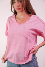 Mineral Washed V-neck Knit Top - Assorted Colors