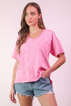 Mineral Washed V-neck Knit Top - Assorted Colors