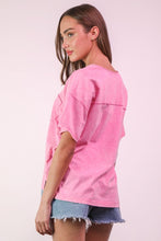 Mineral Washed V-neck Knit Top - Assorted Colors