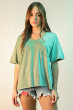 Mineral Washed V-neck Knit Top - Assorted Colors