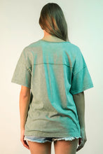 Mineral Washed V-neck Knit Top - Assorted Colors