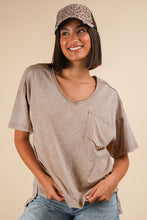 Mineral Washed V-neck Knit Top - Assorted Colors