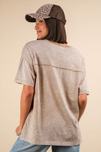 Mineral Washed V-neck Knit Top - Assorted Colors