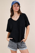 Mineral Washed V-neck Knit Top - Assorted Colors