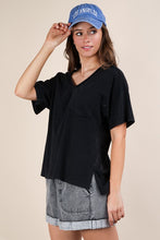 Mineral Washed V-neck Knit Top - Assorted Colors