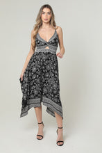 V Neck Hanky Hem Maxi Dress - Black