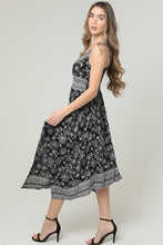V Neck Hanky Hem Maxi Dress - Black