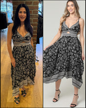 V Neck Hanky Hem Maxi Dress - Black