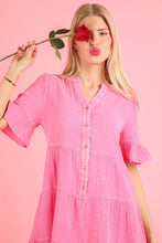 Mineral Washed Baby Bell Sleeve Woven Mini Dress - Assorted Colors