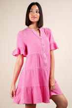 Mineral Washed Baby Bell Sleeve Woven Mini Dress - Assorted Colors