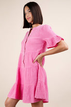 Mineral Washed Baby Bell Sleeve Woven Mini Dress - Assorted Colors