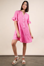 Mineral Washed Baby Bell Sleeve Woven Mini Dress - Assorted Colors