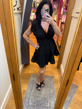 BLACK COTTON DRESS COVER-UP