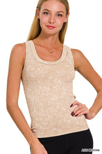 ZENANA 2 WAY NECKLINE WASHED RIBBED CROPPED TANK TOP - ASSORTED COLORS