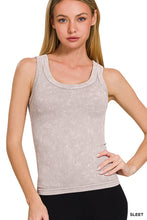 ZENANA 2 WAY NECKLINE WASHED RIBBED CROPPED TANK TOP - ASSORTED COLORS