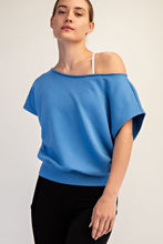 French Terry Off Shoulder Top - Aqua Splash or Stone Taupe
