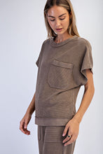 Mineral Washed Honeycomb Oversized Tee - Black, Mocha or Powder Blue