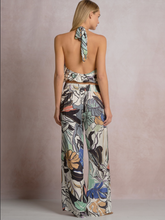 Elan Halter Top W/ Ring - Blue Botanical