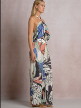 Elan Halter Top W/ Ring - Blue Botanical