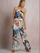 Elan Halter Top W/ Ring - Blue Botanical