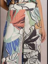 Elan Elastic Waistband Pants - Blue Botanical