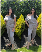 French Terry Cropped Jogger Pants - Aqua Splash or Stone Taupe