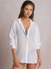 Elan Vibes Evil Eye Button Down Shirt - White
